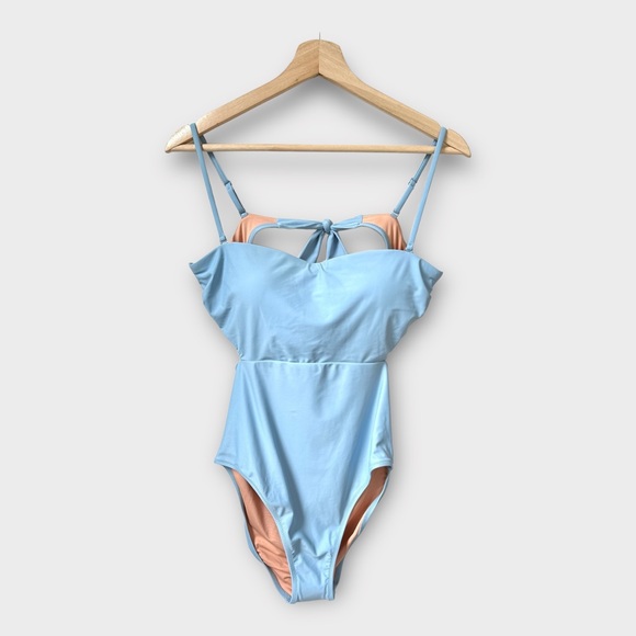 J. Crew Other - NWT J.Crew Cut-Out Tie Back One Piece Swimsuit in Blue Mist, size 8